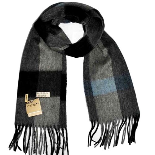Burberry Exploded Check  Gray Cashmere Scarf