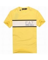 Armani Men's  EA 7 Crew Neck  Tee Shirt In Yellow