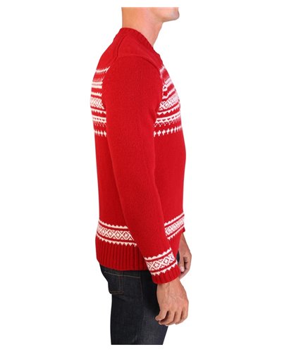 MONCLER Moncler Men's Virgin Wool Holiday Crewneck Sweater Red