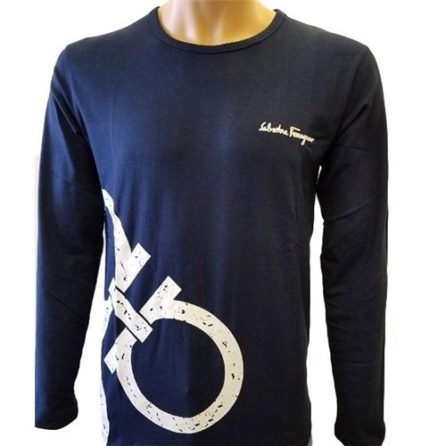 Salvatore Ferragamo Men's Cotton T-Shirt w/Oversize Gancini Logo