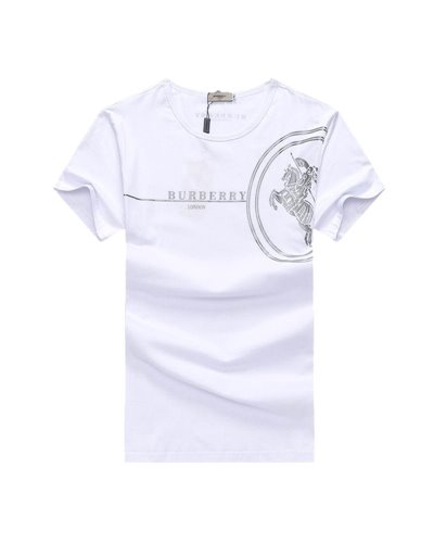 Burberry Lanesbury Men's V Neck Check Graphic Cotton T-Shirt