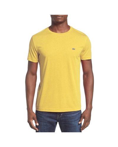 Lacoste Men's Pima Cotton Crew -Neck T-Shirt Yellow