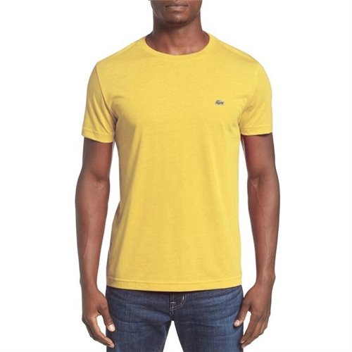 Lacoste Men's Pima Cotton Crew -Neck T-Shirt Yellow
