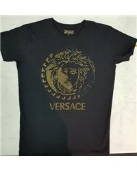 Versace Embellished Medusa Logo T-Shirt
