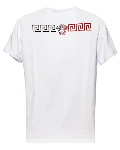 Versace Collection Men's White Graphic Short Sleeve Crewneck T-Shirt