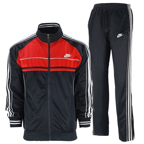Nike Sportswear Full-Zip Hoodie & Pants Set Black/Red