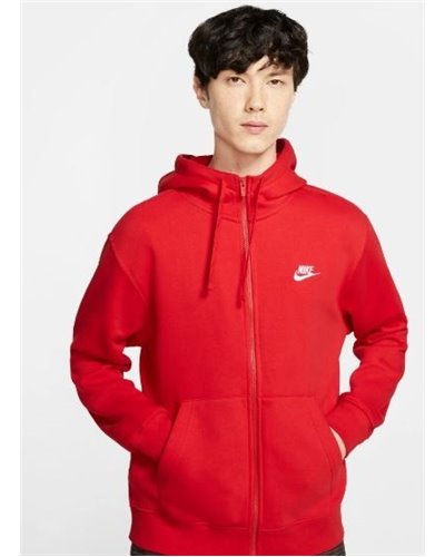 Nike Sportswear Club Fleece Men's Full Zip Hoodie & Pants Set Red