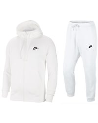 Nike Sportswear Club Fleece Men's Full Zip Hoodie & Pants Set White