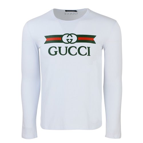 GUCCI Logo Men's Graphic T-Shirt -White