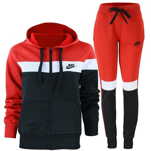 Nike Womens Essential Tech Color Block  Full-Zip Fleece Hoodie & Pants Set