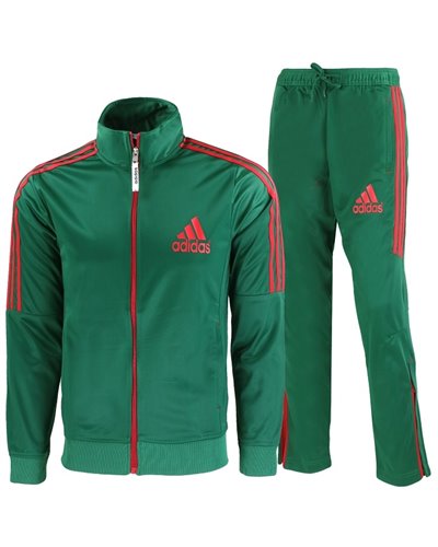 Adidas 3-Stripe Tricoat Track Set Jacket & Pants Green