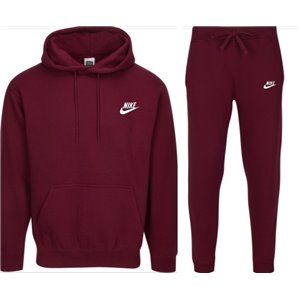 Nike Sportswear Club Fleece Men's Pullover Hoodie Hoodie & Pants Set Burgundy