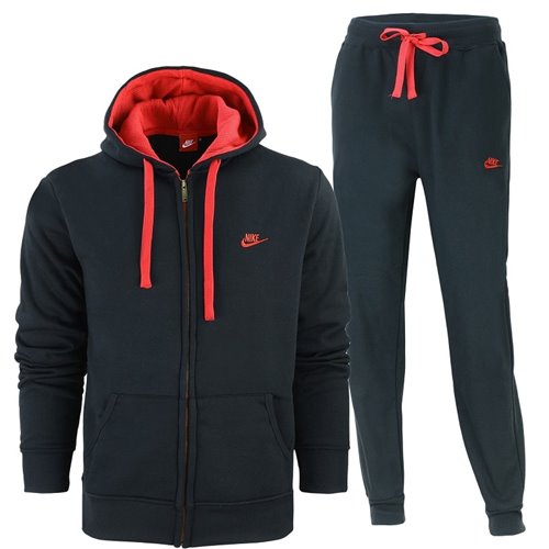 Nike Sportswear Club Fleece Zip Hoodie & Pants Set Black