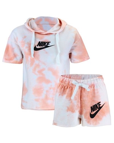 Nike Sportswear Tie-Dye French Terry Hoodie & Short Set
