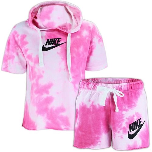 Nike Sportswear Tie-Dye French Terry Hoodie & Short Set