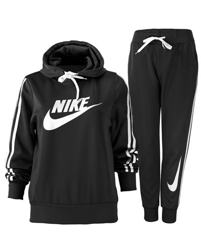 Nike Women's  Pullover Hoodie & Pants 2 Pc Set Black