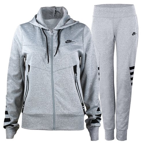Nike Women's Sportswear Tech Fleece Hoodie & Pants  2 Pc Set Gray