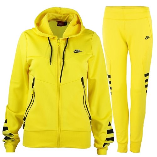 Nike Women's Sportswear Tech Fleece Hoodie &Pants  2 Pc Set  Yellow