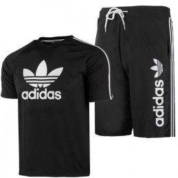 Adidas Men's 3-Stripes  Shorts & Tee Shirt Set Final Sale