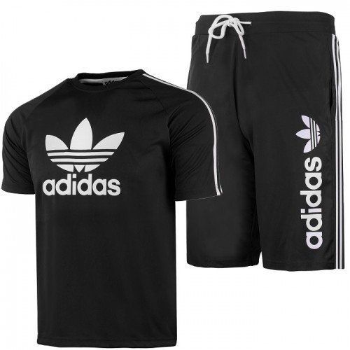 Adidas Men's 3-Stripes  Shorts & Tee Shirt Set Final Sale
