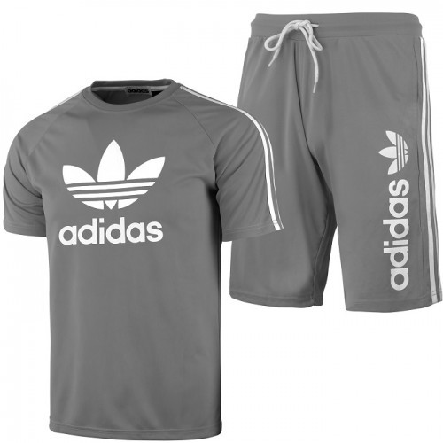 Adidas Men's 3-Stripes  Shorts & Tee Shirt Set Final Sale