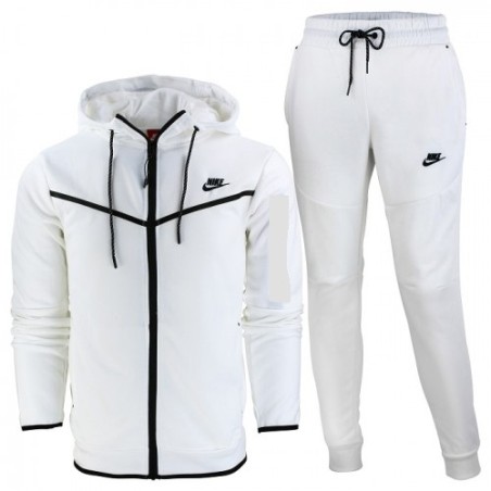 Nike Sportswear Club Fleece Men's Full Zip Hoodie & Pants Set White