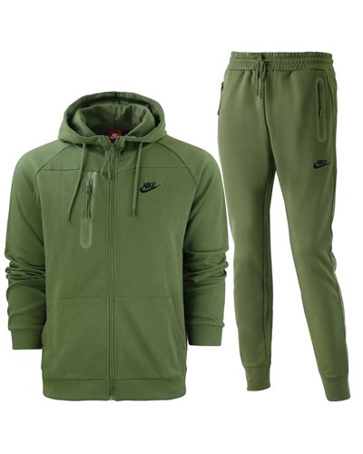 Nike Men's Tech  Fleece Zip Hoodie & Pants Set Olive