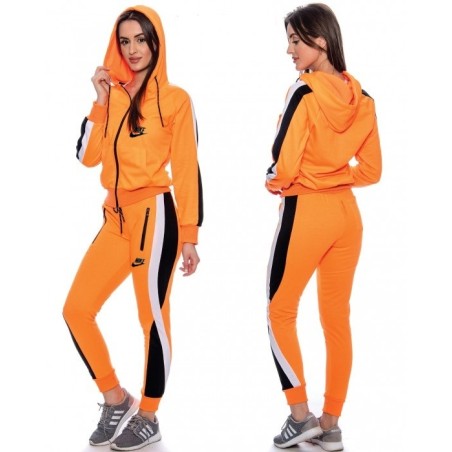 Nike Womens Essential Colorblock Full-Zip Fleece Hoodie & Pants Set