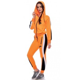 Nike Womens Essential Colorblock Full-Zip Fleece Hoodie & Pants Set