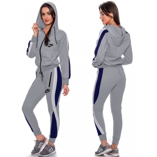 Nike Womens Essential Colorblock Full-Zip Fleece Hoodie & Pants Set