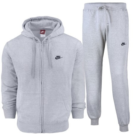 Nike Sportswear Club Fleece Men's Full Zip Hoodie & Pants Set Gray