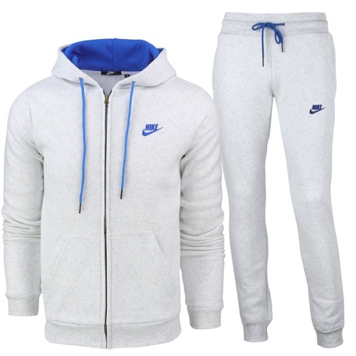 Nike Sportswear Club Fleece Zip Hoodie & Pants Set Gray/Blue