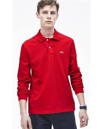 Lacoste Long Sleeve Pique Polo Shirt Red