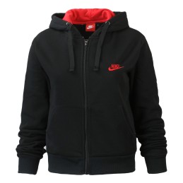 Nike Women's Sportswear Colorblock Fleece Hoodie & Pants 2 Pc Set Black/Red