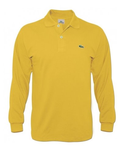 Lacoste Long Sleeve Pique Polo Shirt Yellow