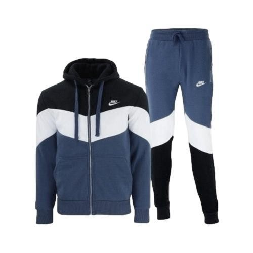 Nike Sportswear Colorblock Full-Zip Hoodie & Pants Set Navy