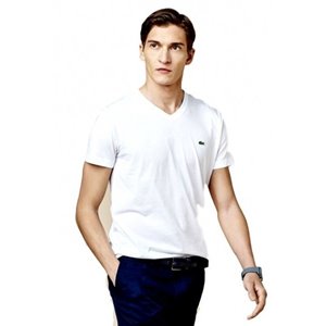 Lacoste Men's Pima Cotton V-Neck T-Shirt  White