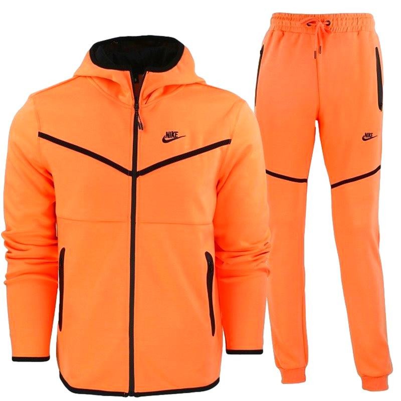 Nike Tech Fleece Full-Zip Hoodie & Pants 2 Pc Set Orange/Black