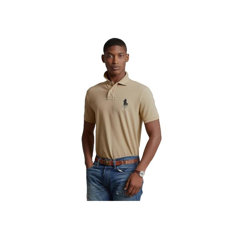 R.L Men's Custom-Fit Big Pony Mesh Polo Shirt