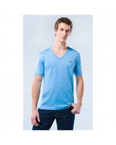 Lacoste Men's Pima Cotton V-Neck T-Shirt  Baby Blue