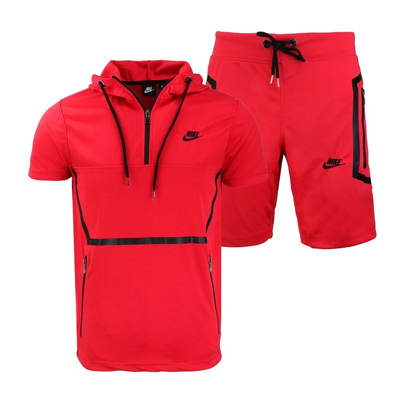 Nike Men's Sportswear Tech Men's Short-Sleeve Full Zip Hoodie & Short Set