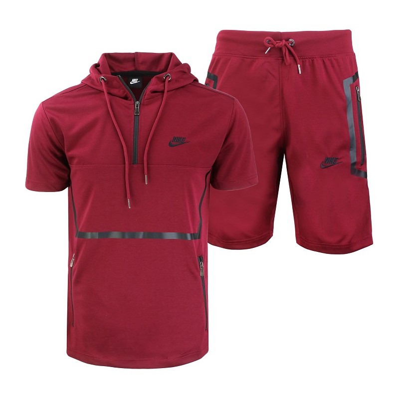 Nike Men's Sportswear Tech Men's Short-Sleeve Full Zip Hoodie & Short Set
