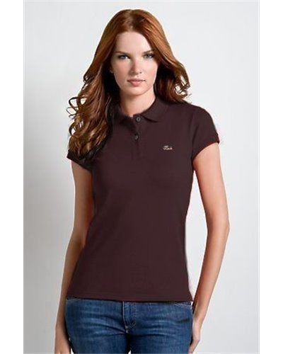 Lacoste Womens Classic Short Sleeve Polo Shirt - Dark Brown