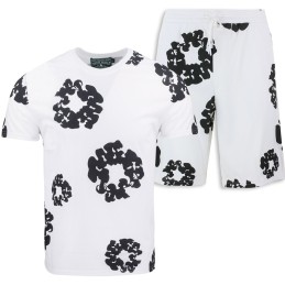 Denim Tears The Cotton Wreath Shorts & T Shirt 2 Piece Set Final Sale