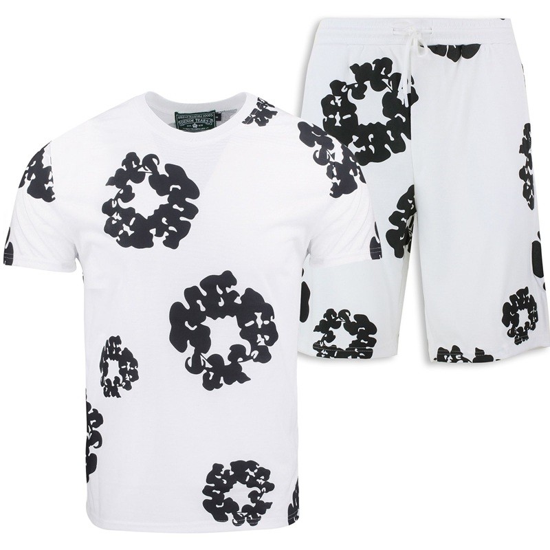 Denim Tears The Cotton Wreath Shorts & T Shirt 2 Piece Set Final Sale