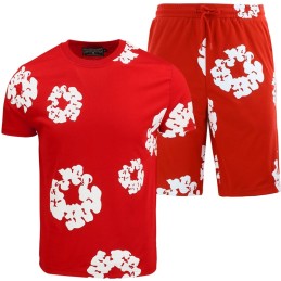 Denim Tears The Cotton Wreath Shorts & T Shirt 2 Piece Set Final Sale