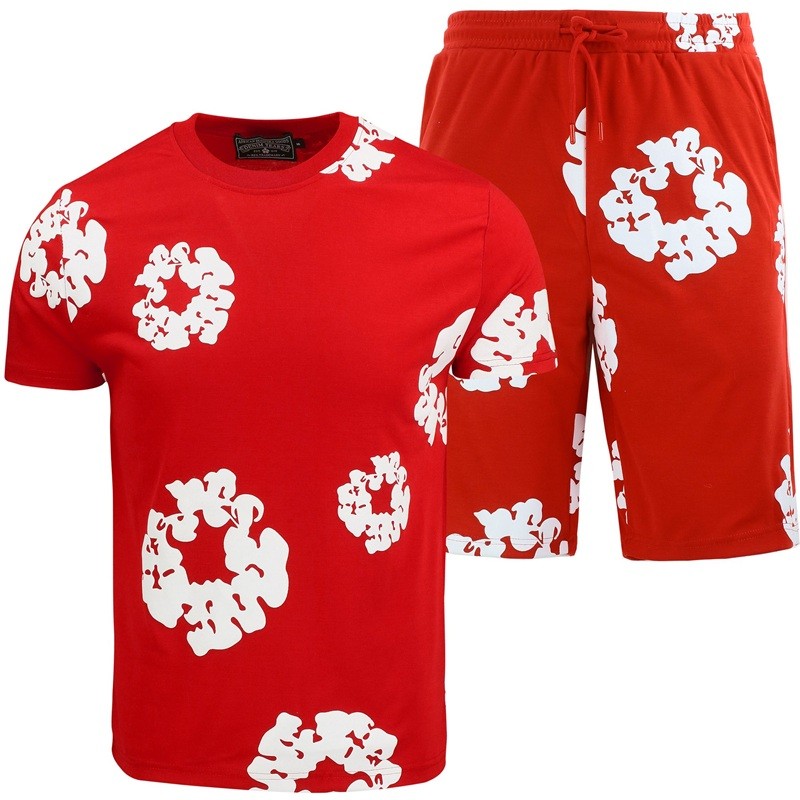 Denim Tears The Cotton Wreath Shorts & T Shirt 2 Piece Set Final Sale