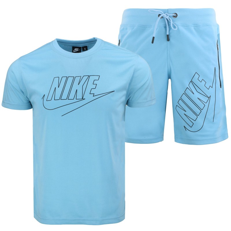 Nike Sportswear Embroidered Woven Flow Crewneck T-Shirt & Short Set