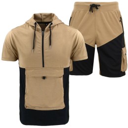 Nike Men's Tech Short-Sleeve Full Zip Cargo Hoodie & Short Set