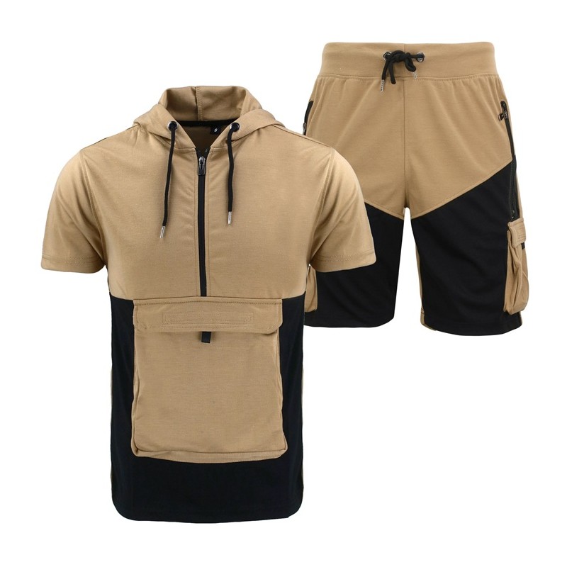 Nike Men's Tech Short-Sleeve Full Zip Cargo Hoodie & Short Set